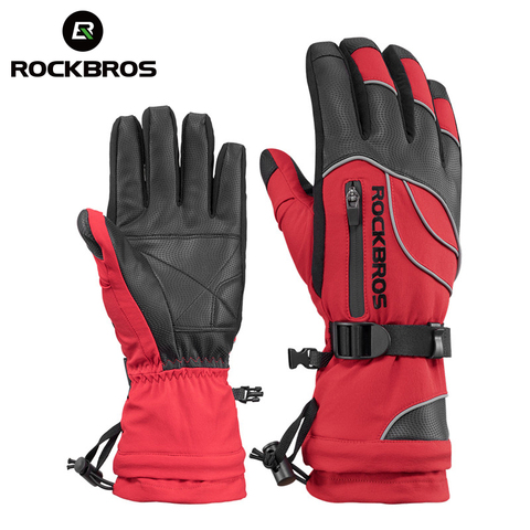 ROCKBROS водонепроницаемые лыжные перчатки-30, зимние ветрозащитные перчатки для сноуборда и снегохода, мужские и женские перчатки для катания на лыжах и сноуборде ► Фото 1/6