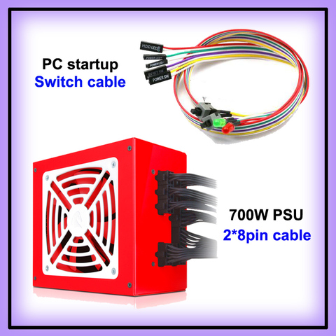 700 Вт PSU для двух процессоров Материнские платы полный модуль PFC Активный диапазон 100-240 в Поддержка RTX2080 видеокарта ПК коммутационный кабель ► Фото 1/4