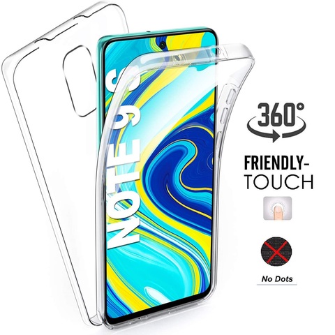 Чехол с полным покрытием 360 для Xiao mi redmi note 9s 9 Pro 8T 8 Pro 7 7A 5 6 6A xiaomi mi A3 9 Lite Note 10 Pro, Силиконовый ТПУ двойной прозрачный ► Фото 1/6