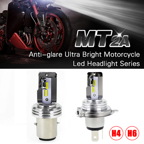 Senzeal H4 светодиодный мотоциклетная лампочка фары H6 BA20D Moto Light 1600LM 6500K 1860 Chip HS1 фара для мотоцикла AC 11-48V DC 11V-60V ► Фото 1/6