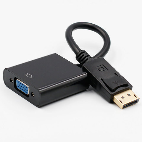 Переходник DP в VGA, преобразователь DisplayPort в VGA, DP кабели, адаптер «штырь-гнездо» 1080P для монитора HDTV, MacBook, проектора, ПК ► Фото 1/5