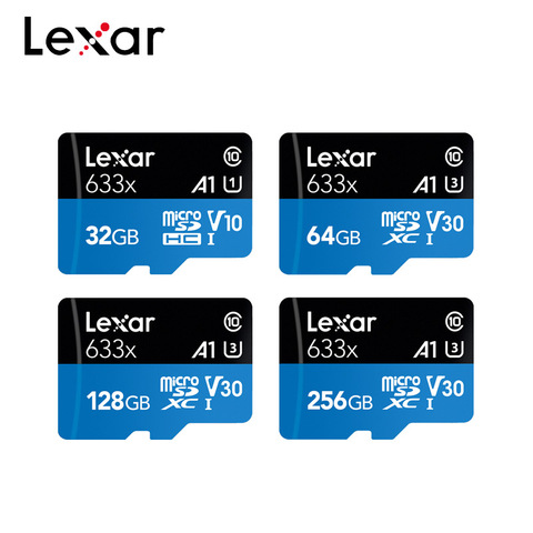 Карта Micro SD Lexar 633x, 128 ГБ, 256 ГБ, 64 ГБ, SDXC V30 A1, класс 10, 32 ГБ, SDHC V10, оригинальная карта памяти Lexar, карта памяти Microsd для телефона ► Фото 1/6