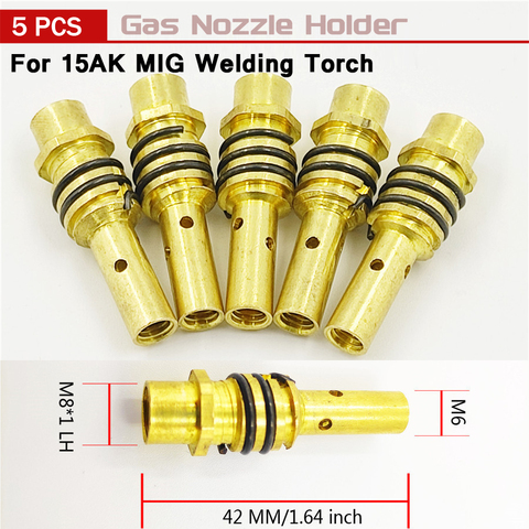 Держатель газовой насадки 15AK с пружиной сопла для сварофонарь MIG/MAG, держатель контактного наконечника сварочного пистолета MB 15AK ► Фото 1/5