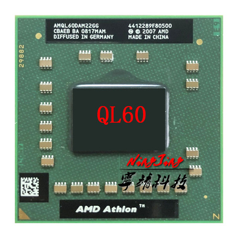 Процессор AMD Athlon 64 X2, процессор QL 60 QL60 1,9 ГГц, двухъядерный процессор с двумя потоками, AMQL60DAM22GG Socket S1 ► Фото 1/1