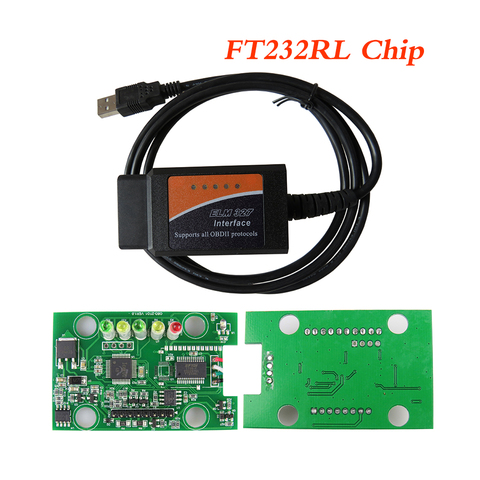 ELM327 USB OBD2 супер FT232RL чип Автомобильный диагностический сканер ELM 327 V1.5 USB OBD 2 Авто диагностический инструмент EML-327 поддержка J1850 ► Фото 1/6