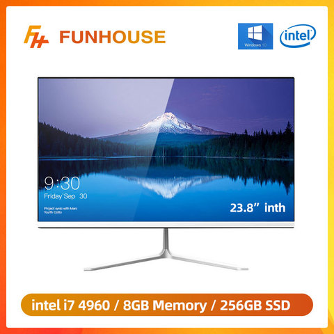 Funhouse 23,8 дюймовый офисный Рабочий стол все-в-одном ПК/1080P Intel Core I7 4960 8G RAM 256G SSD ROM Intel HD графика офисный компьютер ПК ► Фото 1/5