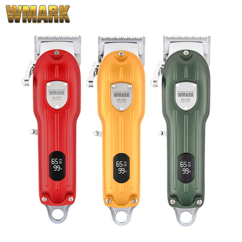 WMARK NG-2025B цельнометаллическая Проводная или Беспроводная Машинка для стрижки волос с ЖК-дисплеем, 2500 мАч, 6500 об/мин, лезвие 9CR18 ► Фото 1/6