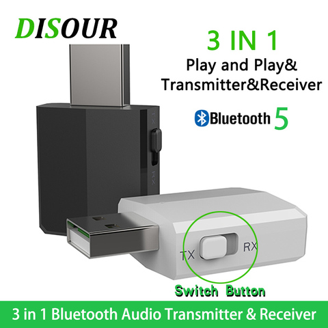 Аудиоприемник KN330 3 в 1 USB Bluetooth 5,0, передатчик 3,5 AUX Jack RCA стерео беспроводной Bluetooth адаптер для ТВ, ПК, автомобиля, музыки ► Фото 1/6