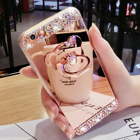 Чехол для телефона с 3D кристаллами для Samsung Galaxy S7 S8 S9 S10 Plus Note 9 8 10 Por J2 J5 J7 Prime, роскошный зеркальный чехол со стразами ► Фото 1/6