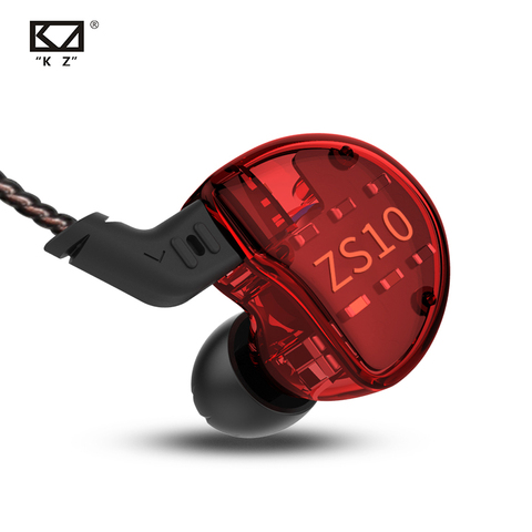 Наушники KZ ZS10 наушники для водителей 4BA + 1DD, гибридные динамические Hi-Fi наушники с басами, Спортивная гарнитура с шумоподавлением, внутрикан... ► Фото 1/6