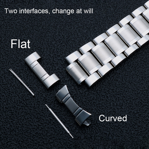 Ремешок для часов из нержавеющей стали, металлический браслет для наручных часов с изогнутым концом, 14 мм 15 мм 16 мм 17 мм 18 мм 19 мм 20 мм 21 мм 22 мм... ► Фото 1/6