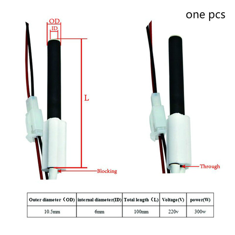 220 В 350 Вт пеллетная горелка, черный керамический воспламенитель, керамический нагревательный патрон Tubespark для подставки пеллетных 100*6 * мм ► Фото 1/2