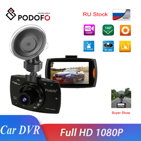 2022 Новый Podofo G30 Видеорегистраторы для автомобилей Камера Full HD 1080P 140 градусов Dashcam видео регистраторы для автомобилей Ночное Видение G-Сенсор Dash Cam ► Фото 1/6