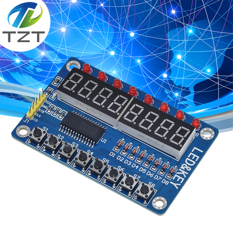 TM1638 модуль ключ Дисплей для Arduino Новый 8 бит цифровой светодиодный трубчатая лампа 8-Bit Новый оригинальный в наличии ► Фото 1/6