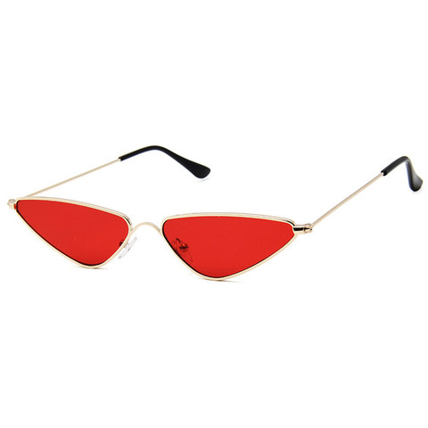 Солнечные очки в треугольной металлической оправе UV400 женские, модные солнцезащитные аксессуары кошачий глаз, с защитой от ультрафиолета ► Фото 1/6
