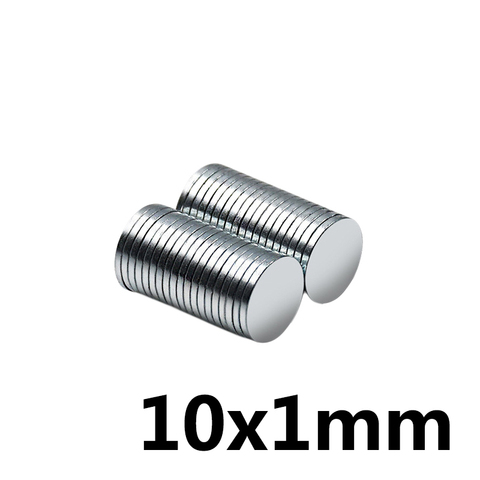 20/50/100/200/300 шт 10x1 мм Тонкий сильный неодимовый магнит 10mmX1mm постоянный магнит 10x1 мм мощный магнитный держатель круглый магнит 10*1 ► Фото 1/4