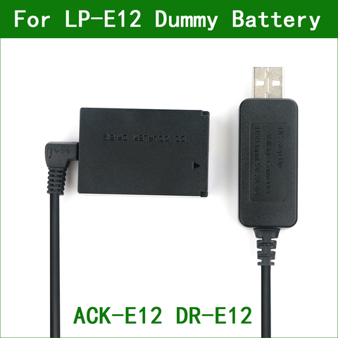 Флейоресцентный аккумулятор LP E12 LPE12, внешний аккумулятор постоянного тока, USB-кабель для Canon EOS M M2 M10 M50 M100 M200 5 В, USB-кабель для зарядного устрой... ► Фото 1/6