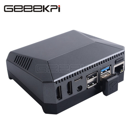 Чехол GeeekPi Argon ONE M.2 для Raspberry Pi 4 Model B M.2 SATA SSD на USB 3,0, с поддержкой платы UASP, встроенный вентилятор, алюминиевый чехол ► Фото 1/6