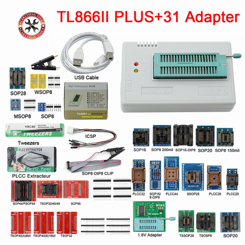 Оригинальный TL866II PLUS TL866 обновленный универсальный высокоскоростной USB-программатор MiniPro высокая производительность 100% + 28 шт./31 шт./37 шт. адаптер ► Фото 1/6