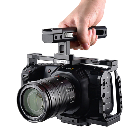 Yelangu C9 клетка для установки камеры для BMPCC 4K 6K Blackmagic карманный дизайн для кинотеатра черная волшебная камера с быстрой пластиной и верхней ру... ► Фото 1/6
