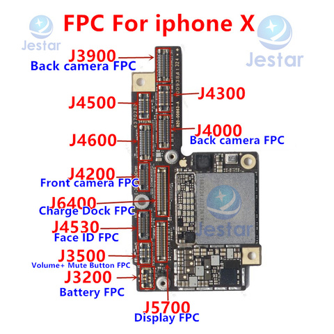 5 шт./лот J3900 J4500 J4300 J4000 J4600 J4200 J6400 J4530 J3500 J3200 J5700 FPC коннектор для iphone X на плате ► Фото 1/3