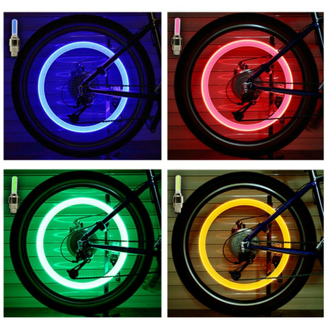 1 пара = 2 шт. колеса светильник колесо сигнальная лампа шток клапана светодиодный для велосипеда, мотоцикла, машины мотоцикл декоративные светильники автомобильный светильник ► Фото 1/6