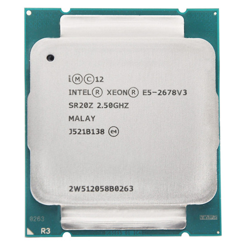 Процессор Intel Xeon E5 2678 V3 e5-2678 V3 2678V3 CPU 2,5G Serve CPU LGA 2011-3, процессор для настольного ПК, центральный процессор для материнской платы X99 ► Фото 1/3