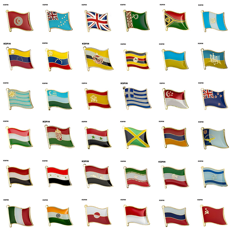 Брошь в виде флага Тувалу, Перу, Украину, Бразилию, Пакистан, Испания, Грецию, Сингапур ► Фото 1/6