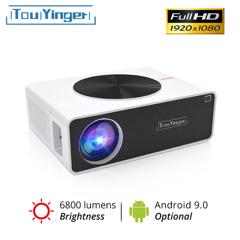 Светодиодный проектор Full HD для домашнего кинотеатра TouYinger Q9 1080P проэктор 6800 люмен (Android 9,0 wifi Bluetooth опционально) ► Фото 1/6