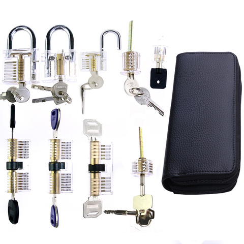 24pcs Goso Titanium Lock Tools and 9pcs Transparent Locks Practice Lock Pick Set for Training Professional Lock Set Locksmith ► Фото 1/6