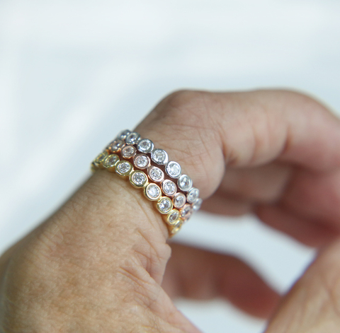 Женское свадебное кольцо, три цвета, из стерлингового серебра 925 пробы ► Фото 1/6