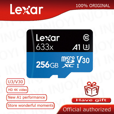 Карта памяти Lexar micro sd высокопроизводительная, 256 ГБ, макс. 95 м/с Class10 A1 3D 4K ► Фото 1/6