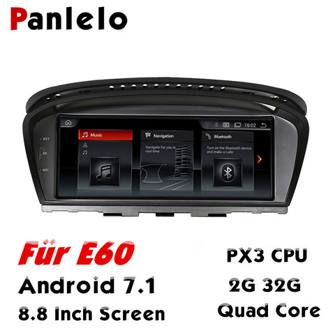 Panlelo для BMW E60 Android 2G 32G GPS навигация Авторадио 2 Din Android 8,8 дюймов четырехъядерный IPS экран для BMW серии 5 E61 E62 ► Фото 1/1