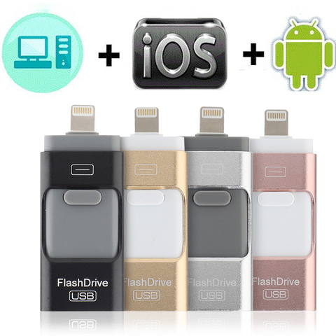 USB флеш-накопитель для iPhone X/8/7/7 Plus/6, 6s/5/SE/ipad OTG флэш-накопитель HD карта памяти 8 ГБ 16 ГБ 32 ГБ 64 ГБ 128 ГБ флешка usb 3,0 ► Фото 1/1