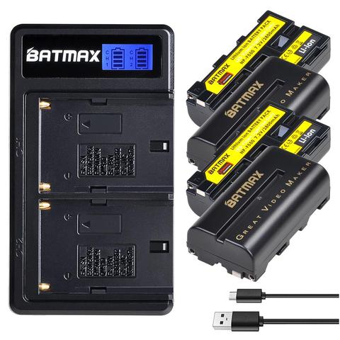 Аккумуляторная батарея Batmax NP-F550 F550 + двойное зарядное устройство USB LCD для Светодиодный ongnuo GODOX LED светильник YN300 II YN300 III YN600 Air T119S ► Фото 1/6
