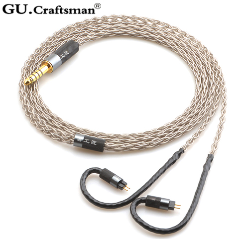 Обновленный кабель для наушников GUCraftsman, 6n, серебристый, 0,78 мм, 2Pin, 64 аудио a12t/u12 TIA Fourte, оригинальный, re2000 Legend X iSINE20 VE8 ► Фото 1/6