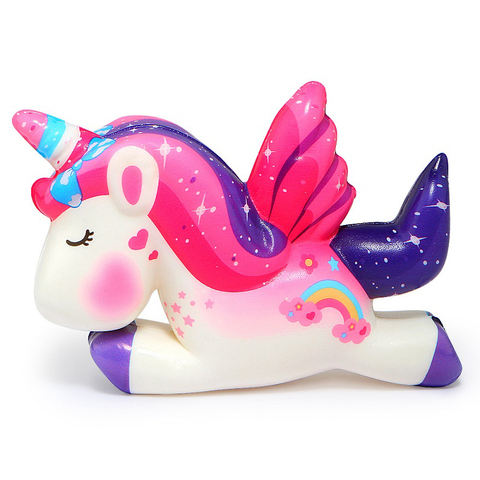 Kawaii Pegasus Unicorn Squishy PU Squishy Slow Rising Scented Bread Squeeze Toys Simulation Craft Decoration Рождественский подарок для детей 11*8*3 см ► Фото 1/6