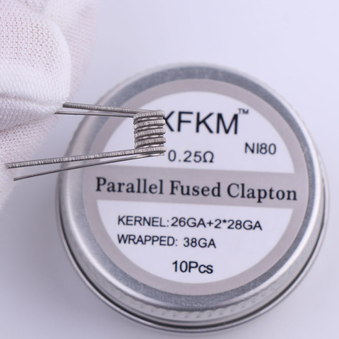 Новинка XFKM NI80 высокоплотные готовые катушки Clapton готовые катушки для RDA RTA RBA мод нагревательный провод MTL катушки ► Фото 1/6