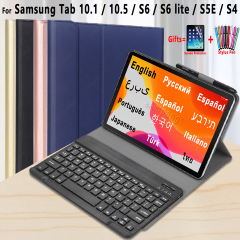 Чехол-клавиатура для Samsung Galaxy Tab A 10,1, 2022, A7, 2022, 10,5, 2022, чехол-клавиатура для Samsung Tab S6 Lite, S5E, S4, 10,5 ► Фото 1/6