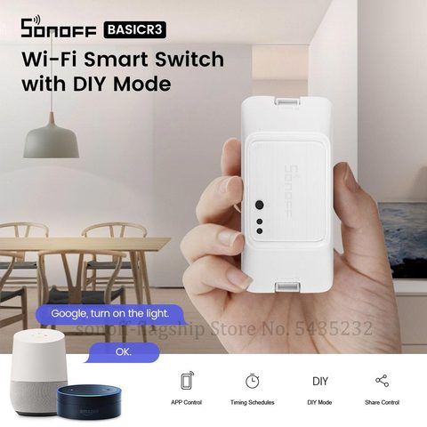 Itead SONOFF Basic R3 Wifi смарт-коммутатор модуль через e-Welink пульт дистанционного управления Wifi переключатель Domotica светильник управление Лер переключатель таймер работать с Алиса ► Фото 1/6