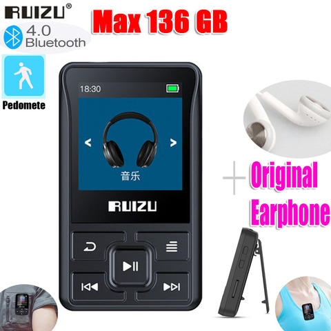 Новейший оригинальный RUIZU X55 Спортивный Bluetooth MP3-плеер 8 ГБ с поддержкой экрана FM, запись, электронная книга, часы, шагомер ► Фото 1/6