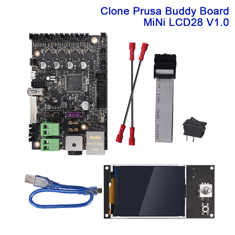Плата управления Clone Prusa Mini Buddy, встроенный драйвер TMC2209 MiNi LCD28 V1.0, панель для 3D-принтера, детали, 32 бит, комплект материнской платы ► Фото 1/6