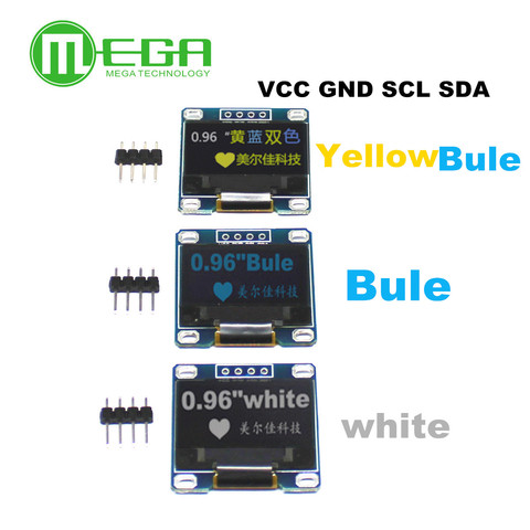 5 шт., 4-контактный светодиодный модуль 0,96 дюйма, 0,96x64, для Arduino IIC I2C Communicate VCC GND SCL SDA ► Фото 1/3