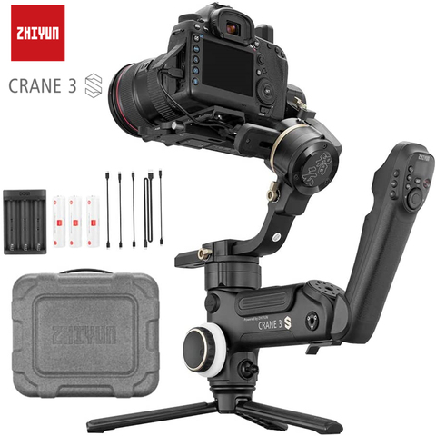 3-осевой ручной шарнирный стабилизатор Zhiyun Crane 3S для DSLR-камер и видеокамер, нагрузка 6,5 кг, выдвижная ось рулона ► Фото 1/6