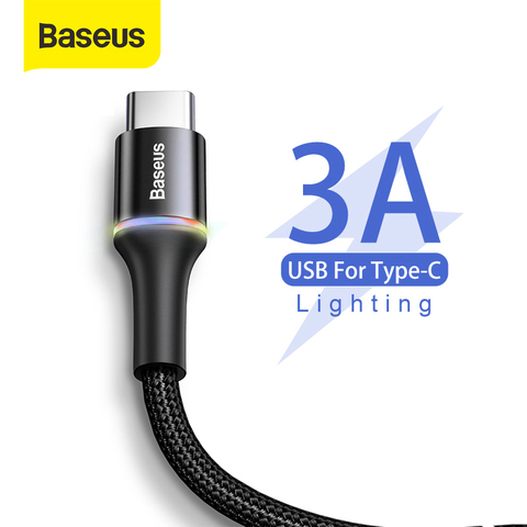 baseus Кабель usb type C для samsung Xiaomi Redmi Note 7 Oneplus 7 Pro type-C зарядное устройство для мобильного телефона USB C кабель для быстрой зарядки 2 м ► Фото 1/6