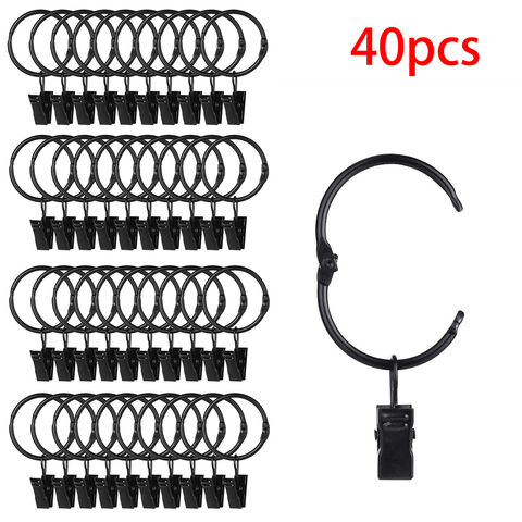 Металлические зажимные кольца для штор, прочные винтажные декоративные драпировочные прутки для штор, висячие кольца с внутренним диаметром 1,26 дюйма ► Фото 1/6