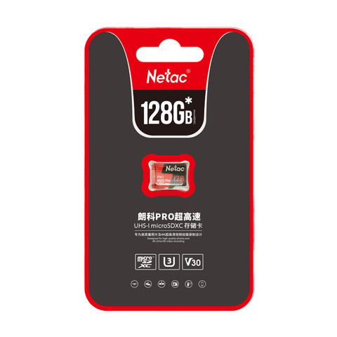 Оригинальная карта памяти Netac P500 Pro, 64 ГБ, Micro SD, 128 ГБ, TF-карта U3 V30, компьютерная видеокарта до 100 стандарта, карта памяти ► Фото 1/5
