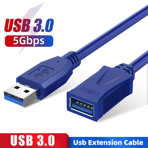 Usb-кабель-удлинитель, 1 м, штекер-гнездо, кабель для синхронизации данных, быстрый USB-кабель 3,0 для клавиатуры, принтера, камеры, мыши, игрового ... ► Фото 1/6