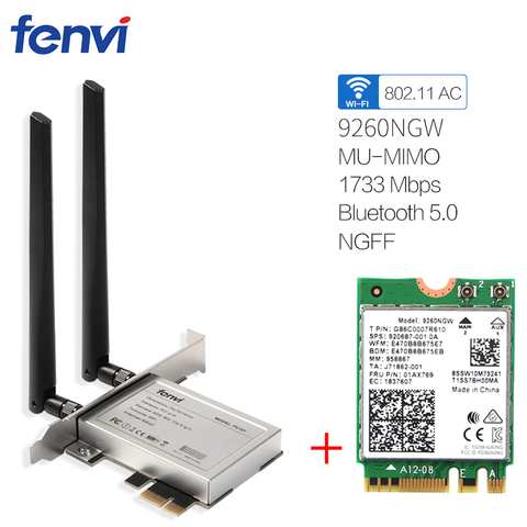 Настольный адаптер M.2 в PCIE, преобразователь для двухдиапазонного 1730 Мбит/с, 9260AC, Bluetooth 5,0, Φ NGFF M.2 9260NGW, Wi-Fi карта 802.11ac/ax ► Фото 1/5