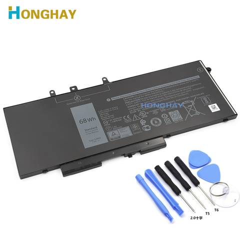 Honghay 7,6 V 68WH GJKNX новый оригинальный GJKNX Аккумулятор для ноутбука Dell Latitude 15 3520 E5480 5480 5580 3520 GJKNX GD1JP ► Фото 1/6